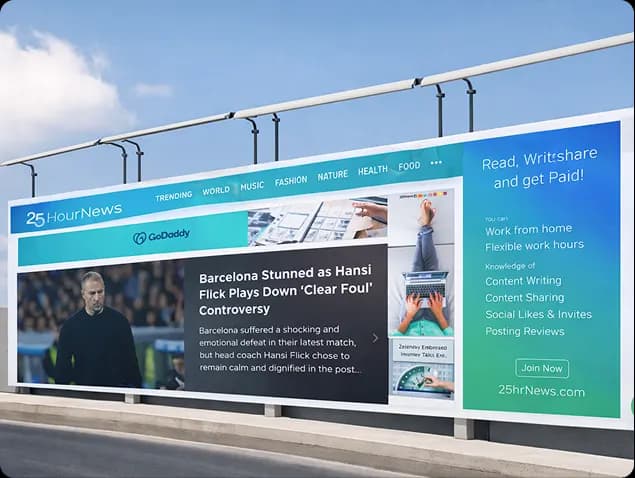 25 Hour News shares daily headlines through a smooth and reader-friendly platform